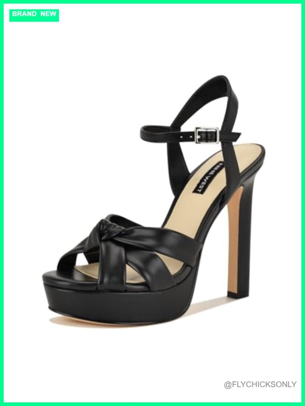 Nine West Windee Faux Leather Block Heel Dress Sandals